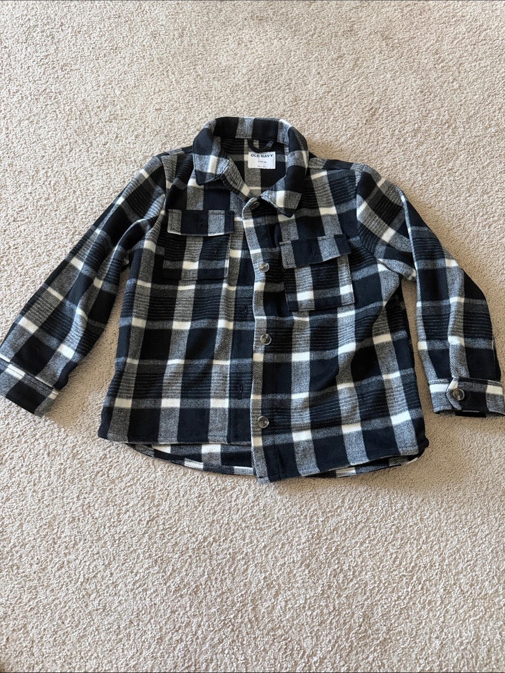 Old Navy Black and White Plaid Kids shacket